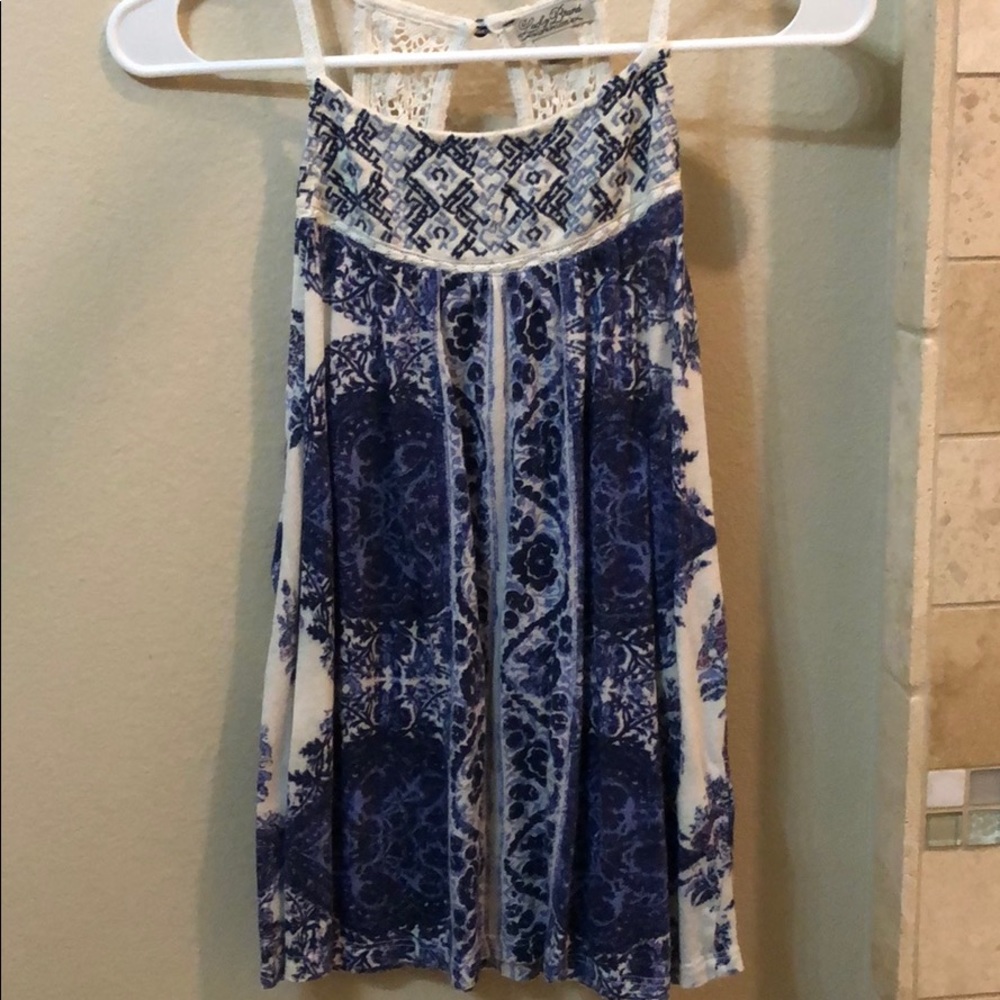 Blue and white tank top